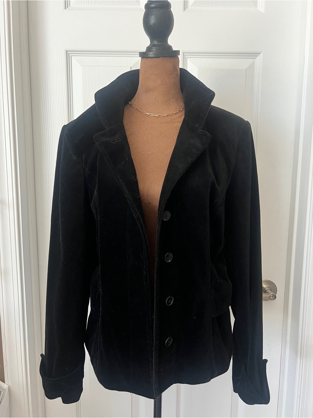 INC International Concepts Black Velvet Tailored Blazer